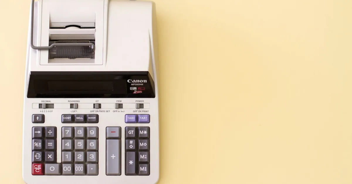 An accounting calculator on a desk